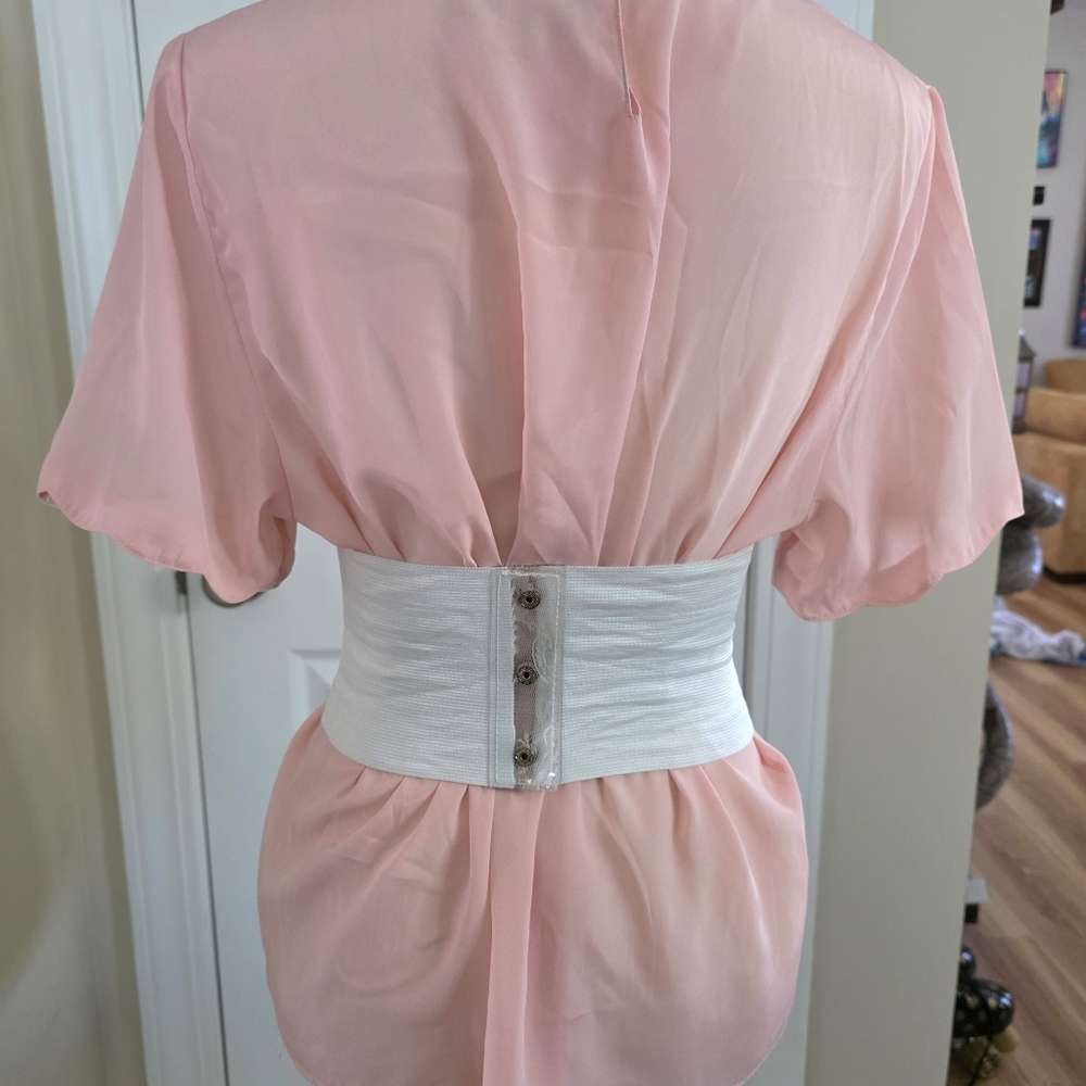 White Lace-Up Corset Belt - Picture 3 of 5